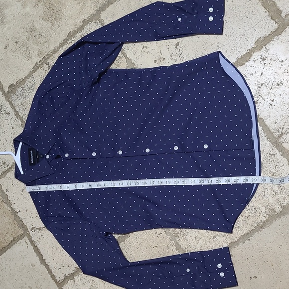 Bonobos Slim Fit Navy Blue Dot Print Button Down Shirt Size Medium - Picture 2 of 7